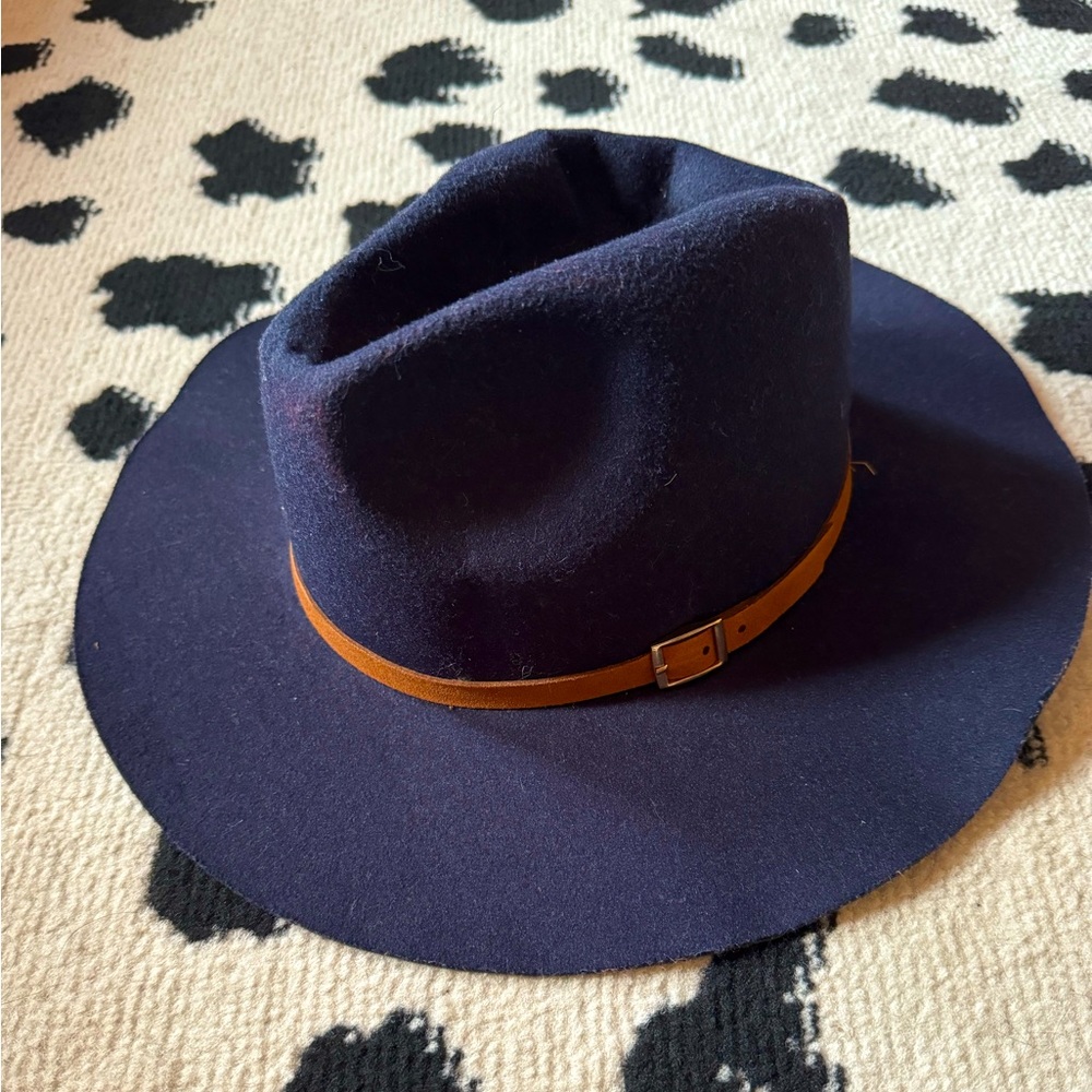 Navy Blue Wide Brim Hat